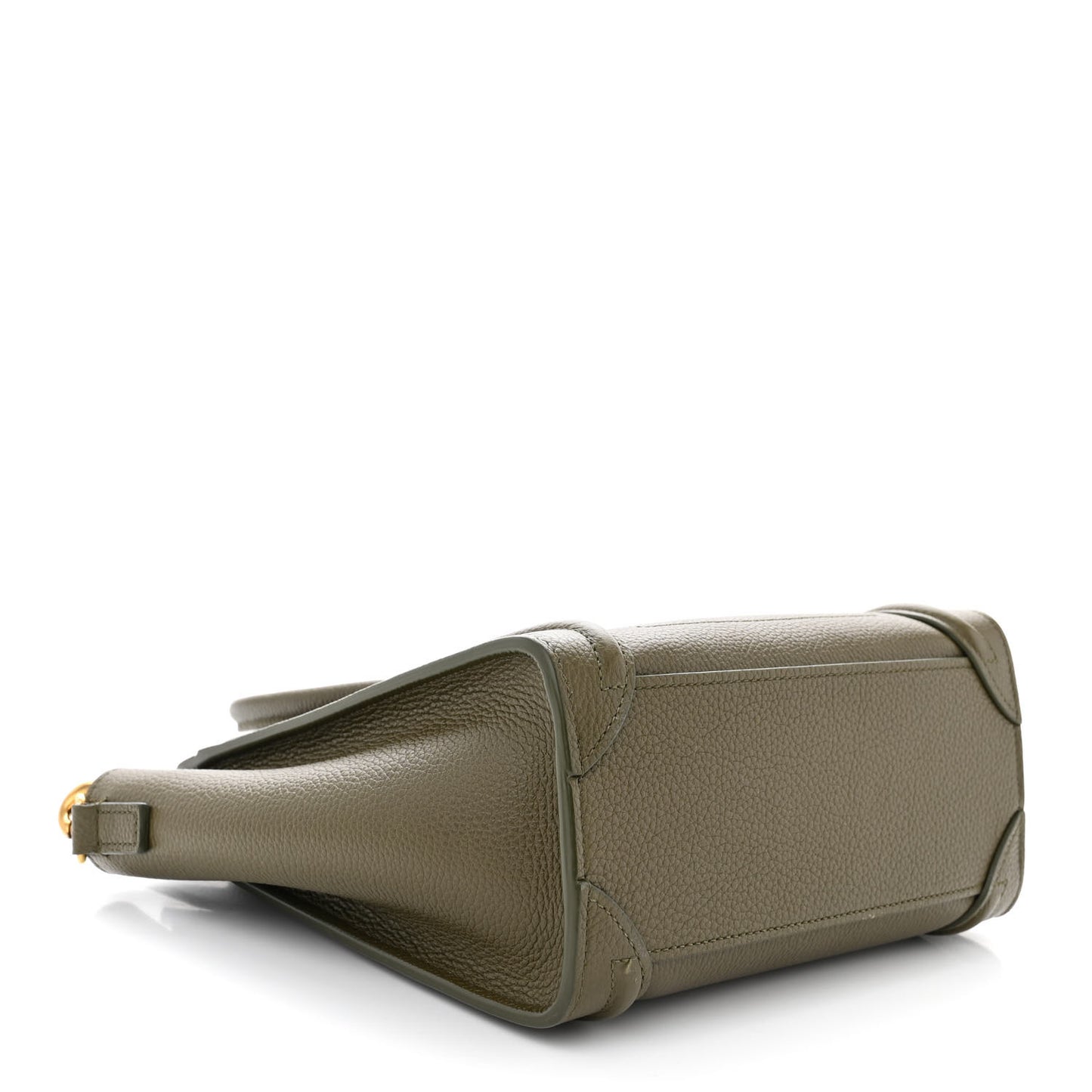 Drummed Calfskin Nano Luggage Dark Olive