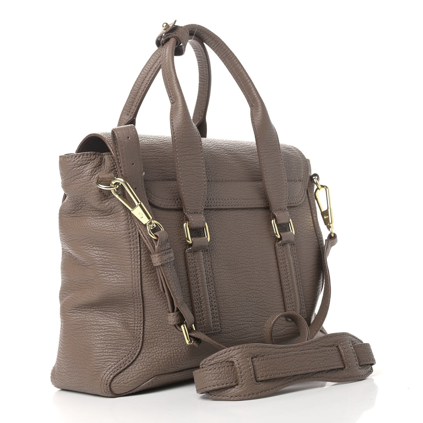 Textured Calfskin Medium Pashli Satchel Taupe