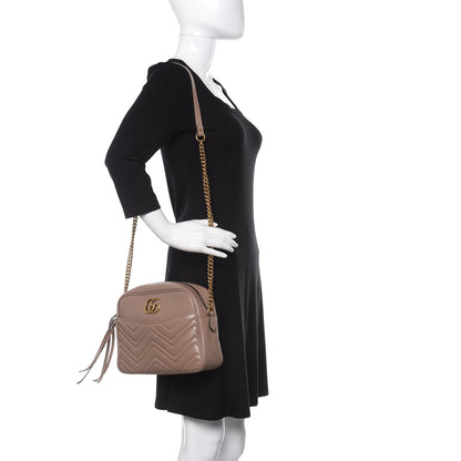 Gucci Calfskin Matelasse Medium GG Marmont Chain Shoulder Bag Porcelain Rose 2 of 12