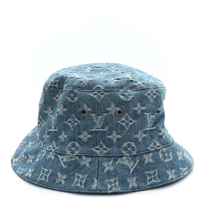 Louis Vuitton Monogram Denim Essential Bucket Hat 60 Blue 3 of 9