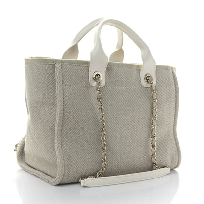 Chanel Mixed Fibers Calfskin Small Deauville Tote Light Grey 4 of 10