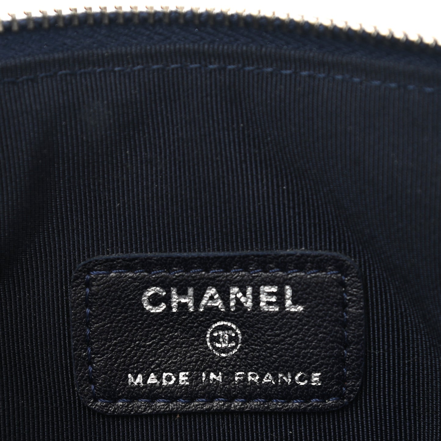 Lambskin Quilted Cosmetic Case Navy Blue