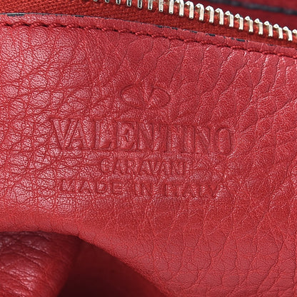 Valentino Garavani Pebbled Calfskin Large Rockstud Flip-Lock Messenger Bag Scarlet 8 of 10