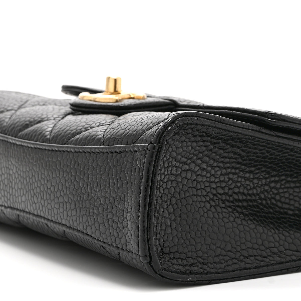 Grained Calfskin Quilted Cruise Mini Flap Black