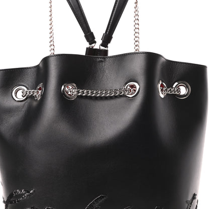 Christian Louboutin Calfskin Paris Marie Jane Logo Backpack Black 7 of 10