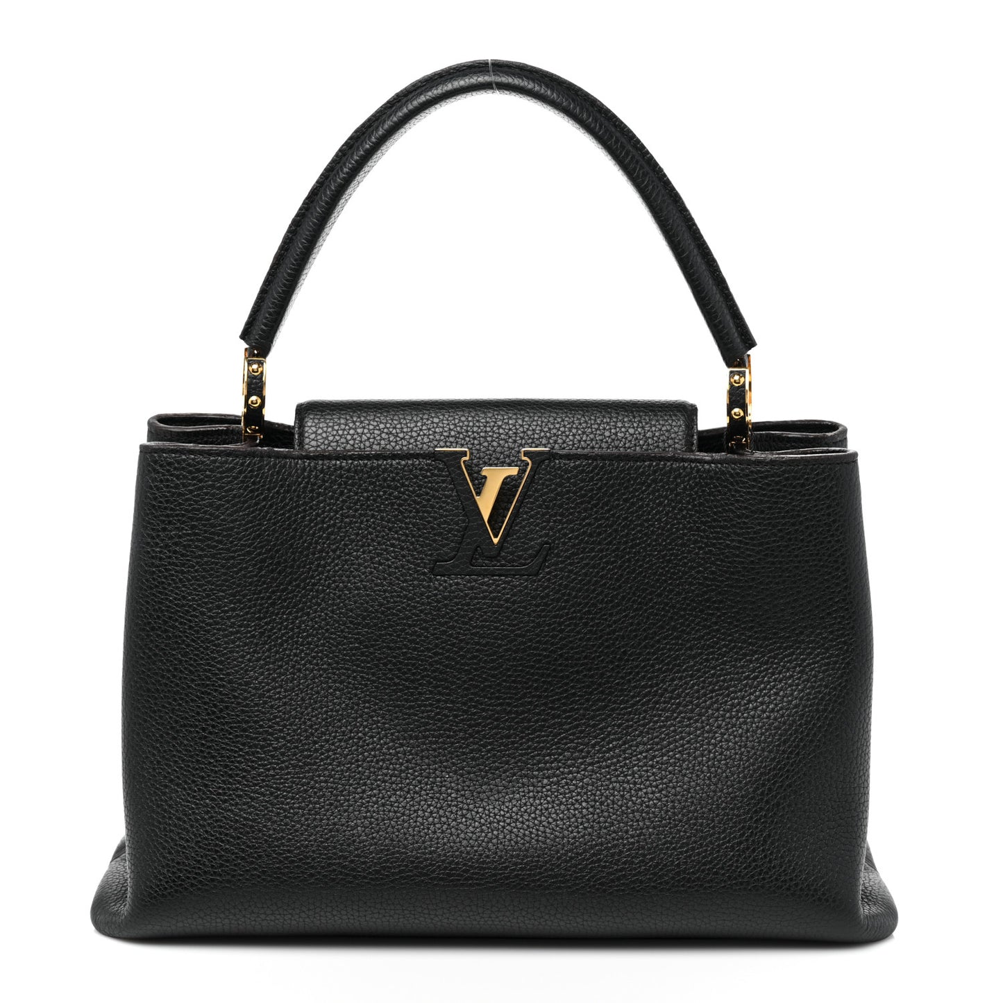 Taurillon Capucines MM Black Fuchsia