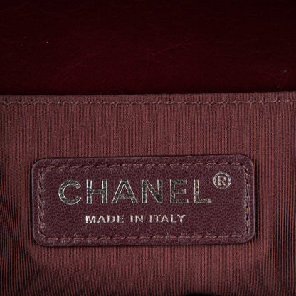 Chanel Glazed Calfskin Quilted Small Boy Chained Flap Burgundy 6 of 7