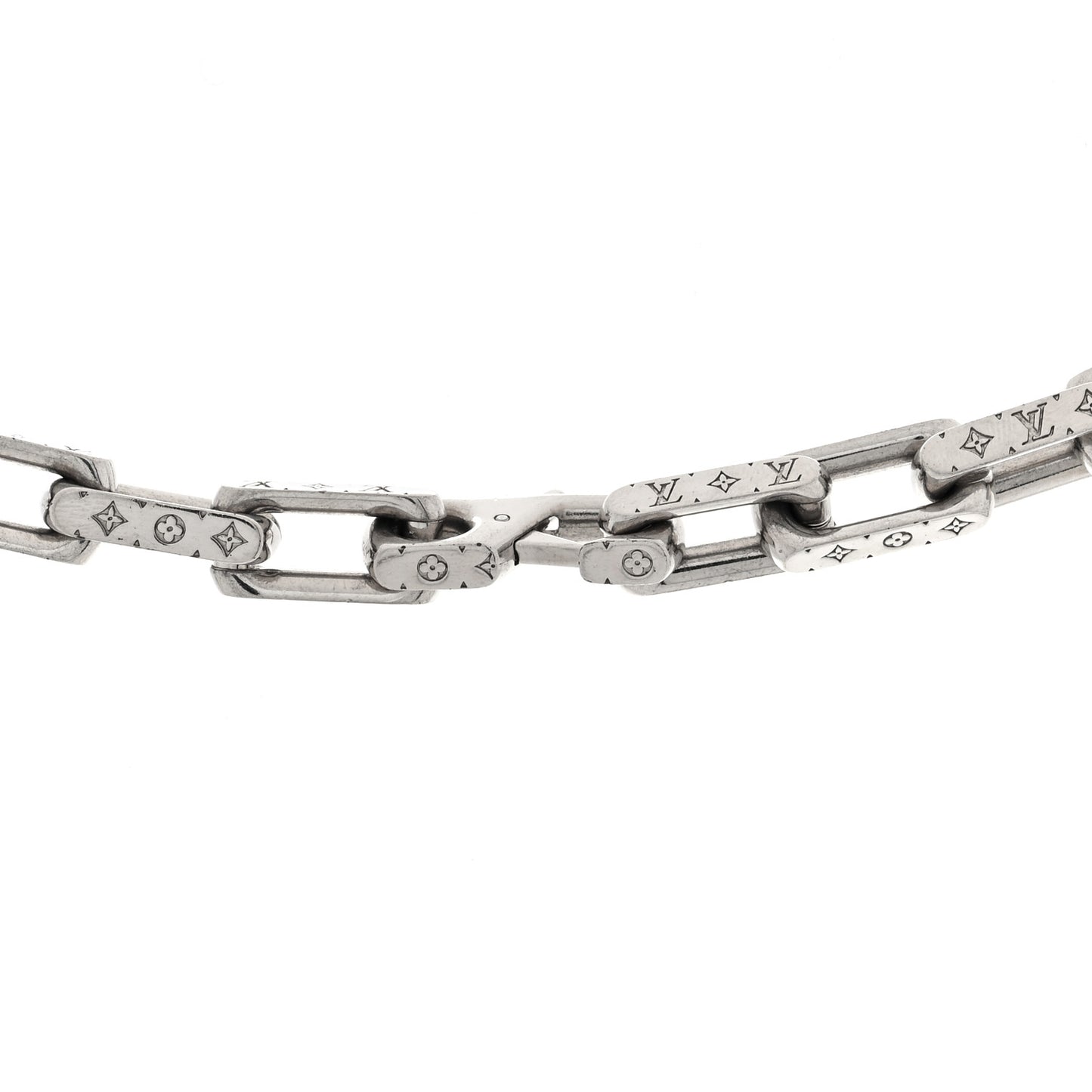Monogram Chain Necklace Silver