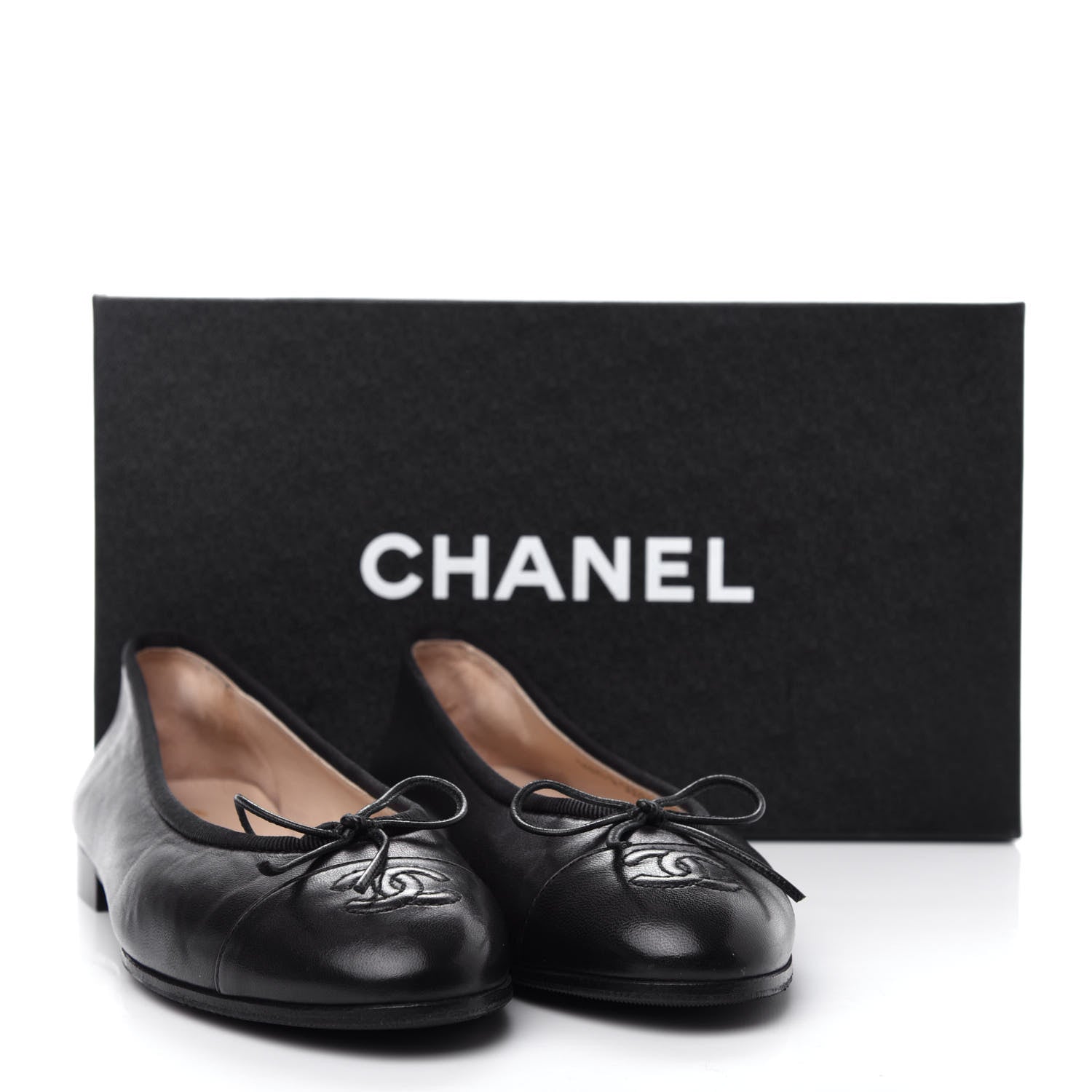 Chanel Lambskin Cap Toe Ballerina Flats 37 Black 11 of 11