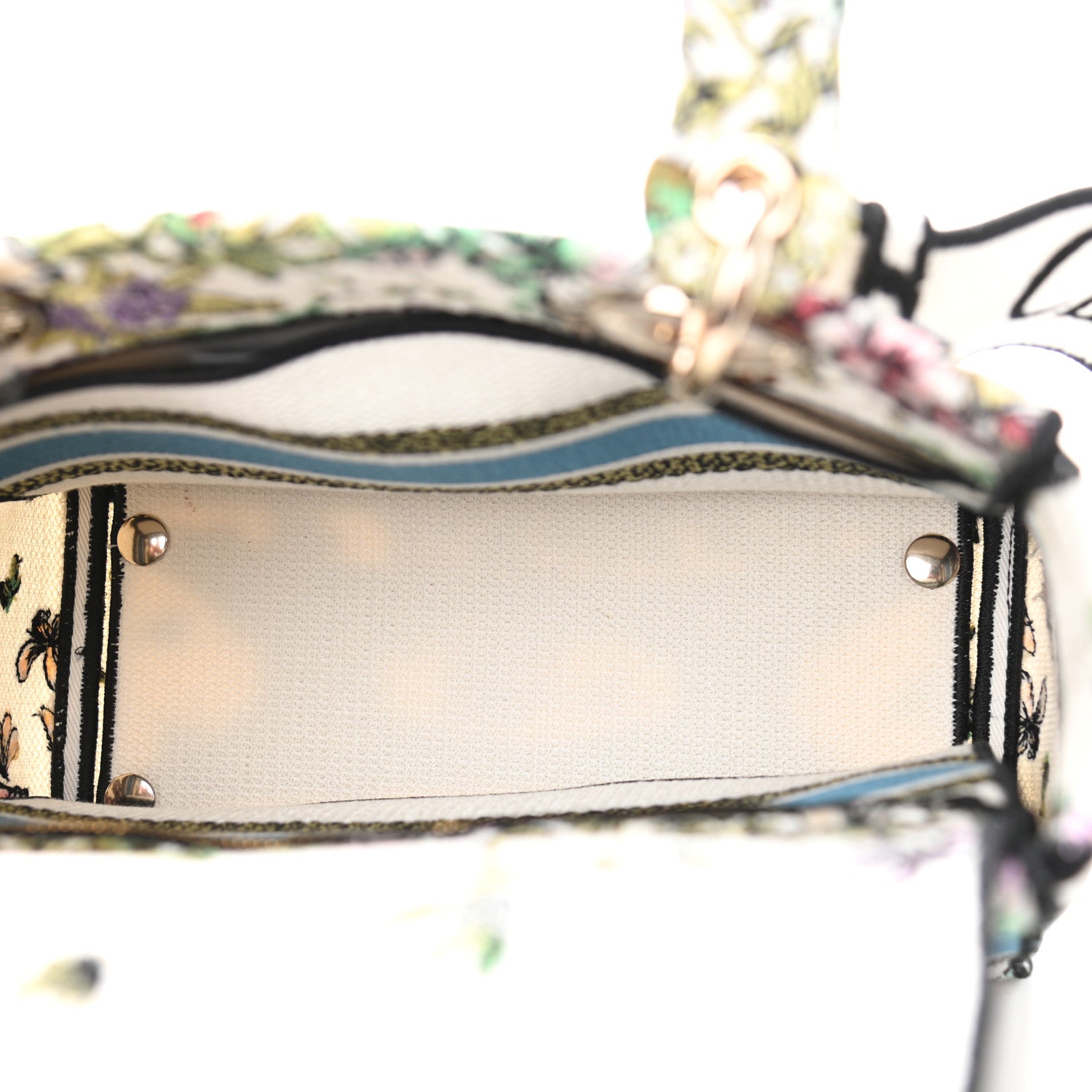 Christian Dior Canvas D-Constellation Embroidered Medium Lady D-Lite Latte Multicolor 5 of 9