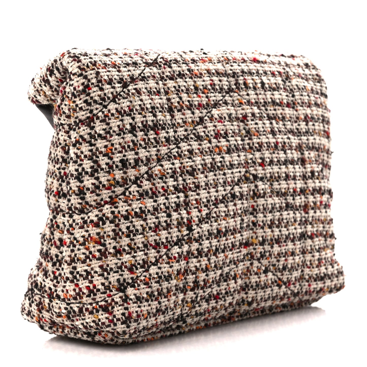 Tweed Quilted Loulou Puffer Monogram Pouch Clutch Beige Umber Multicolor