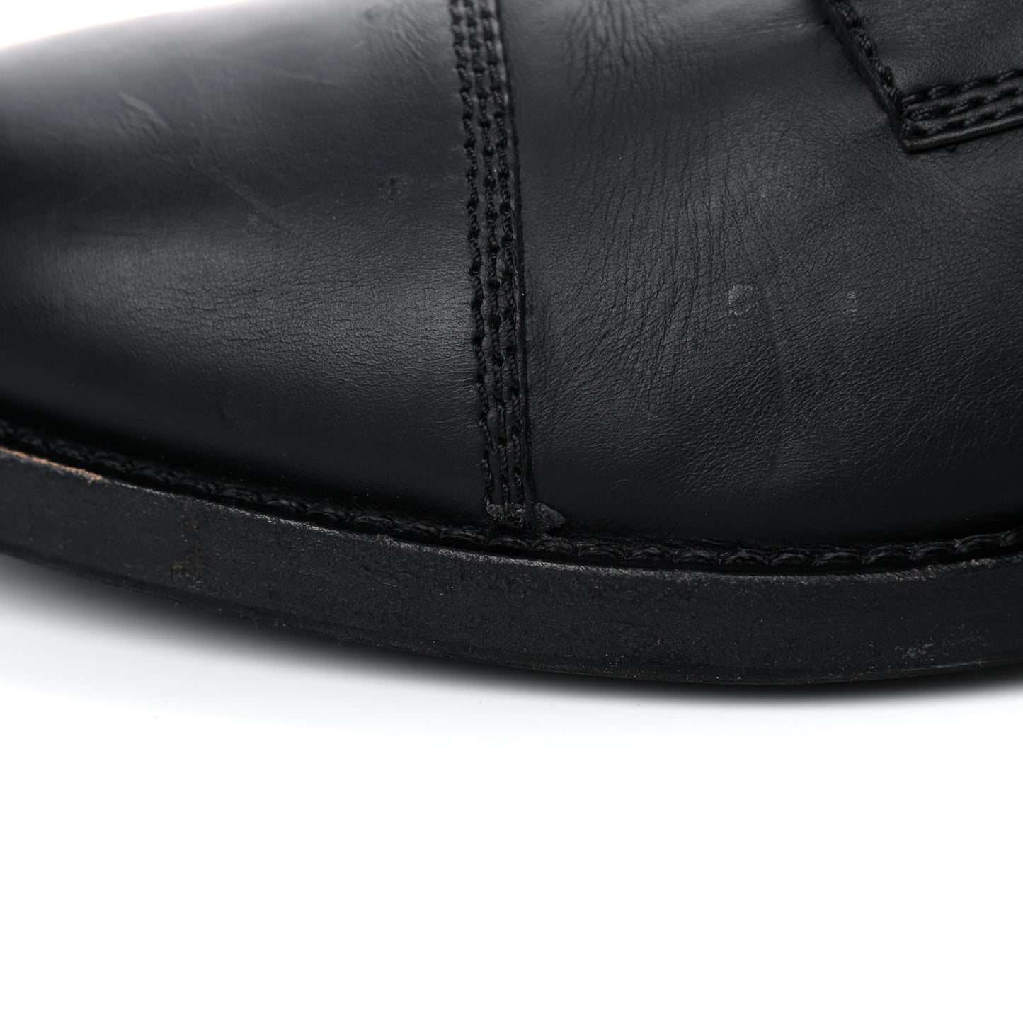 Calfskin Quilted Lace Up Combat Boots 40.5 Black