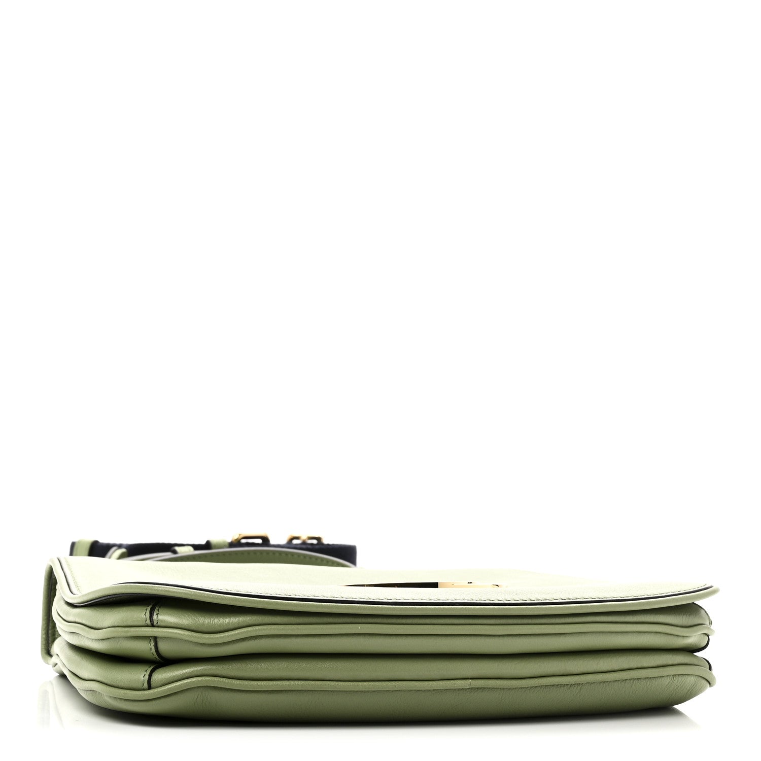 Gucci Roxy Calfskin Web Medium Blondie Top Handle Shoulder Flap Bag Salamander Green 4 of 10
