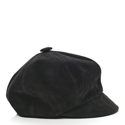 Christian Dior Suede Goatskin Arty Beret Cap 58 Black 5 of 8