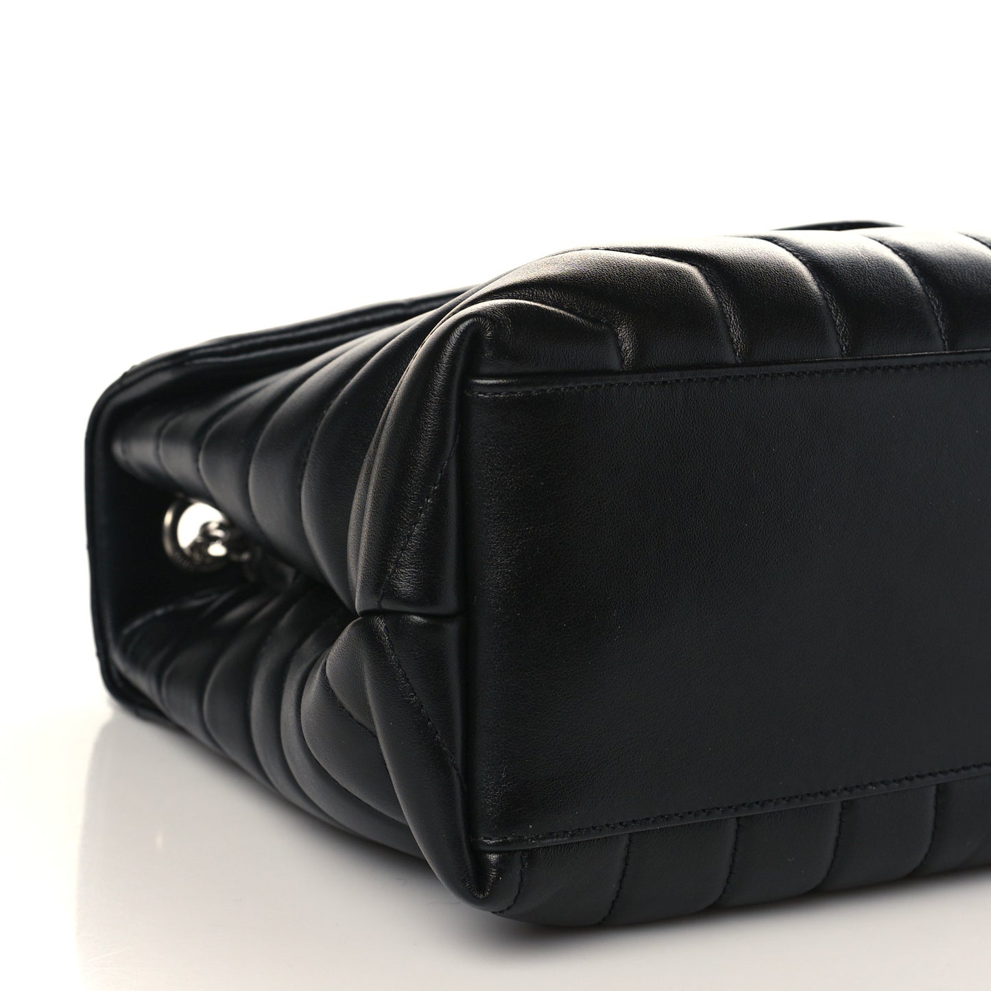 Calfskin Y Quilted Monogram Medium Loulou Chain Satchel Black