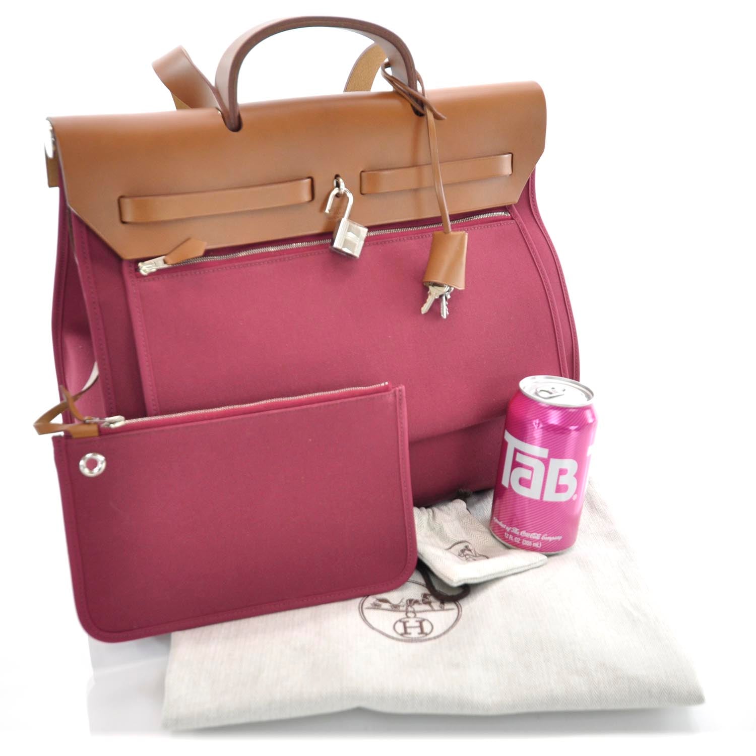 Hermes Toile Herbag Zip MM Rubis 3 of 9