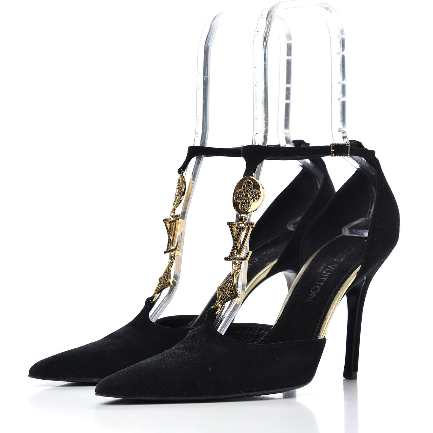 Suede Vegas T Strap Pumps 39.5 Black