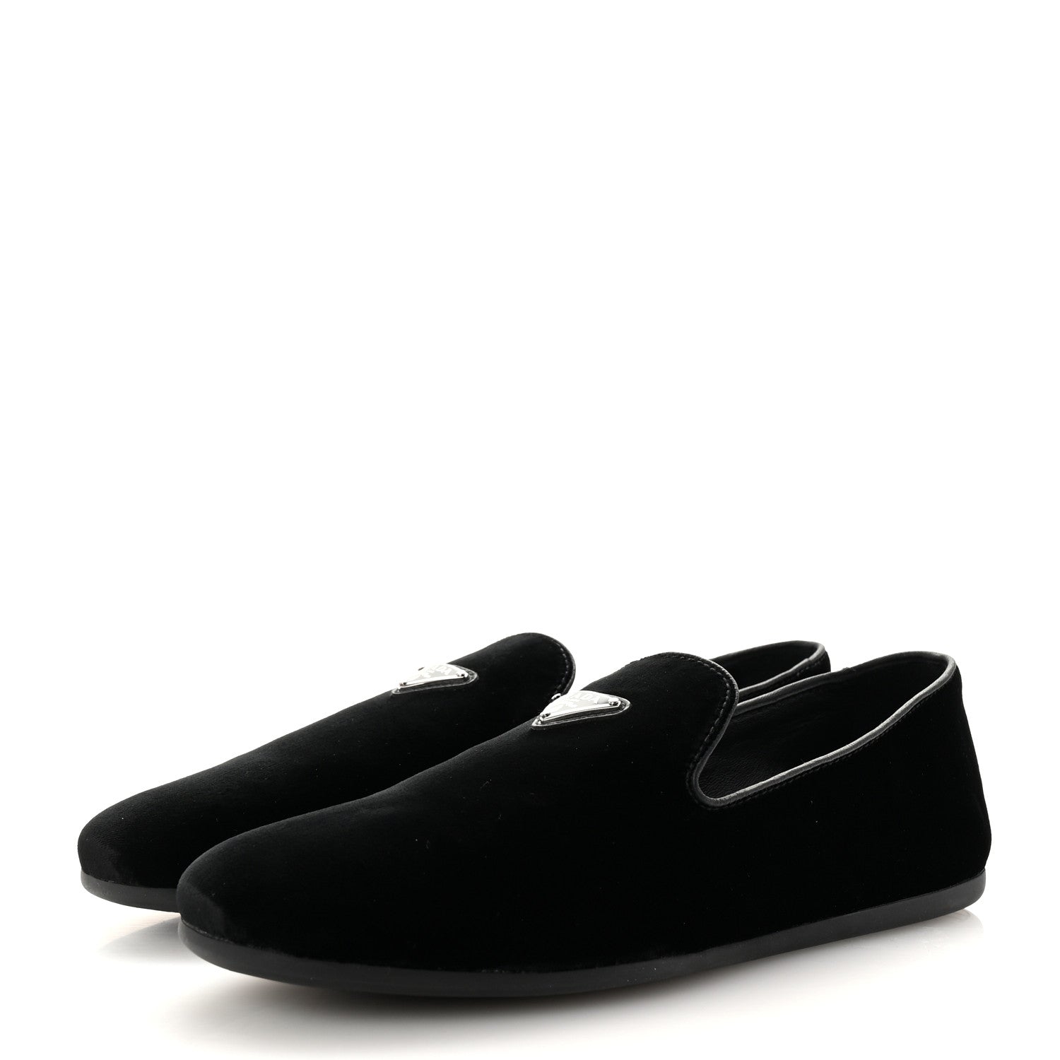 Prada Velvet Mens Slip On Loafers 8 Black 4 of 10