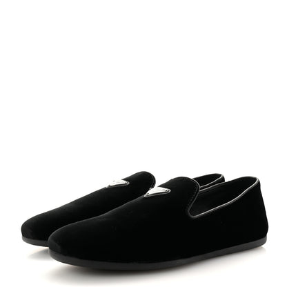 Prada Velvet Mens Slip On Loafers 8 Black 4 of 10