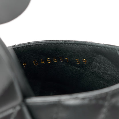 Chanel Lambskin Quilted Peep Toe Wedge Sandals 38.5 Black 8 of 10