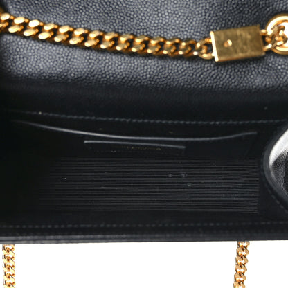 Saint Laurent Grain De Poudre Small Monogram Kate Satchel Black 5 of 8