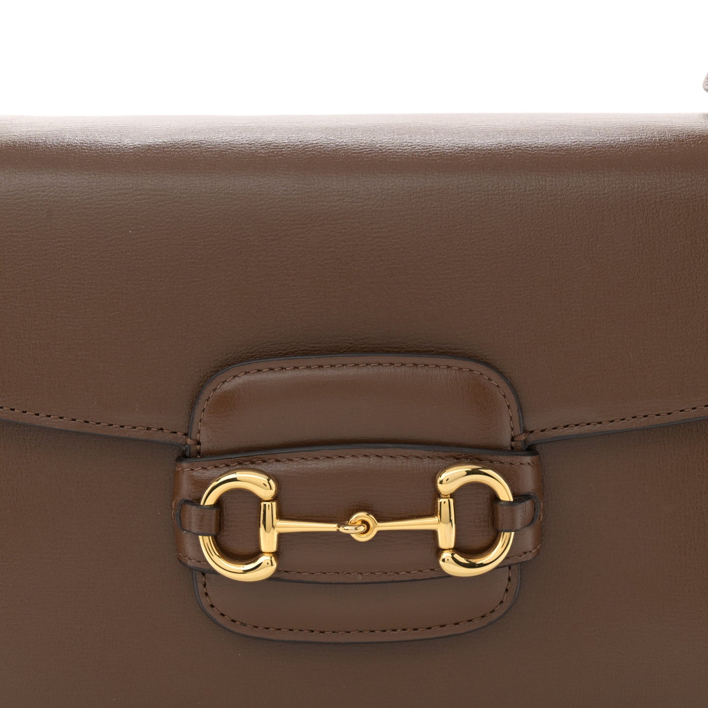 Azalea Calfskin Horsebit 1955 Shoulder Bag Brown Sugar