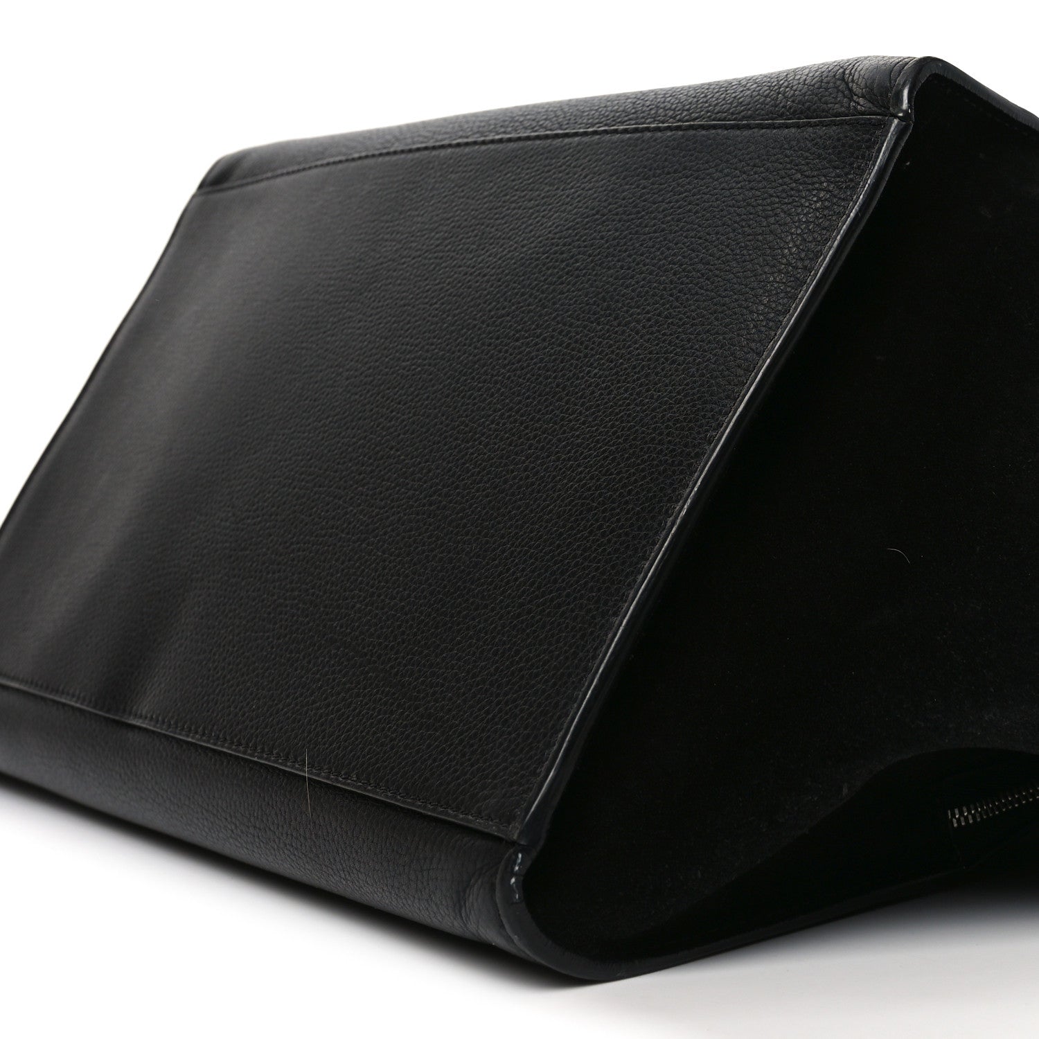 Celine Drummed Calfskin Suede Double Zip Trapeze Black 9 of 10