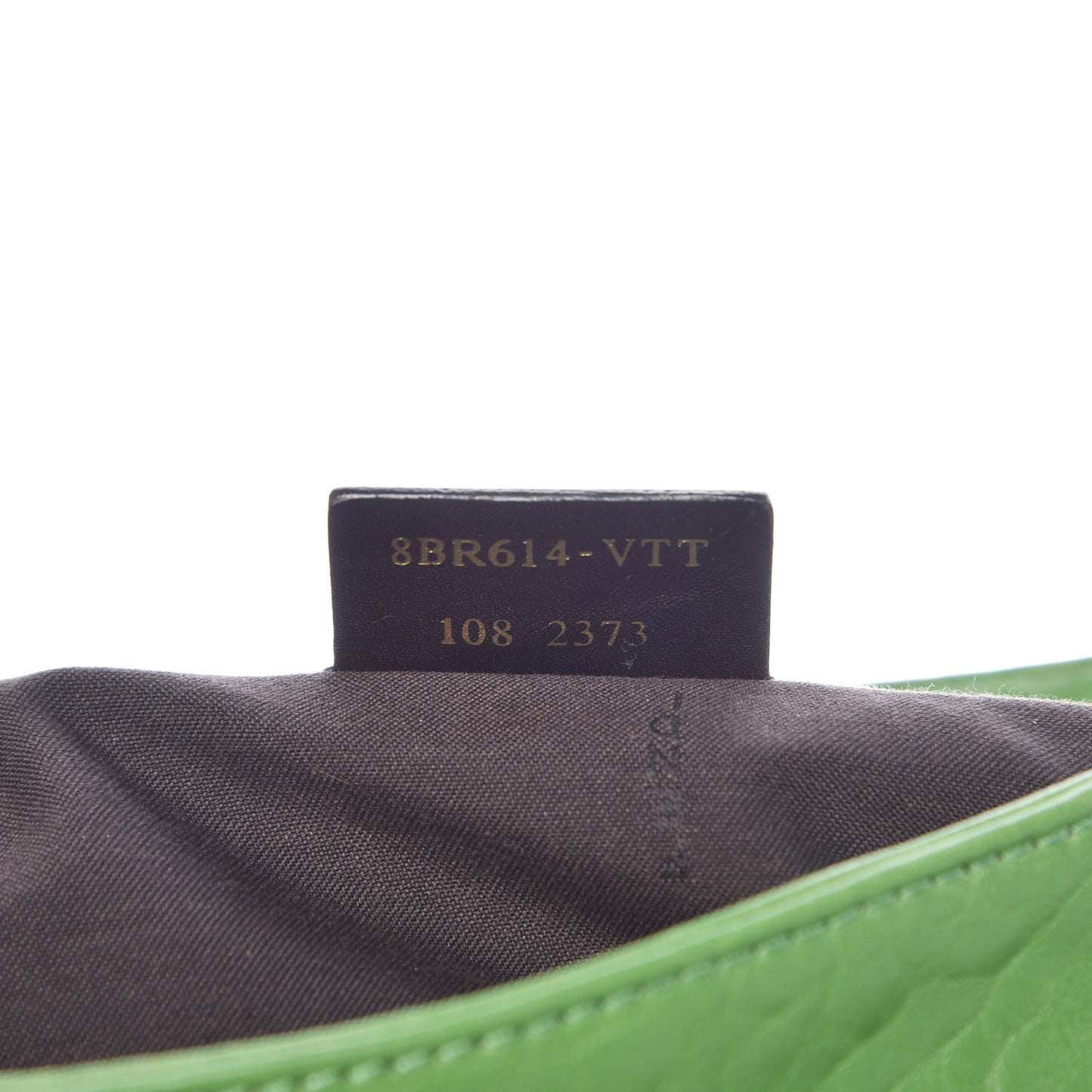 Crinkled Lambskin Mia Shoulder Flap Verde Pisello