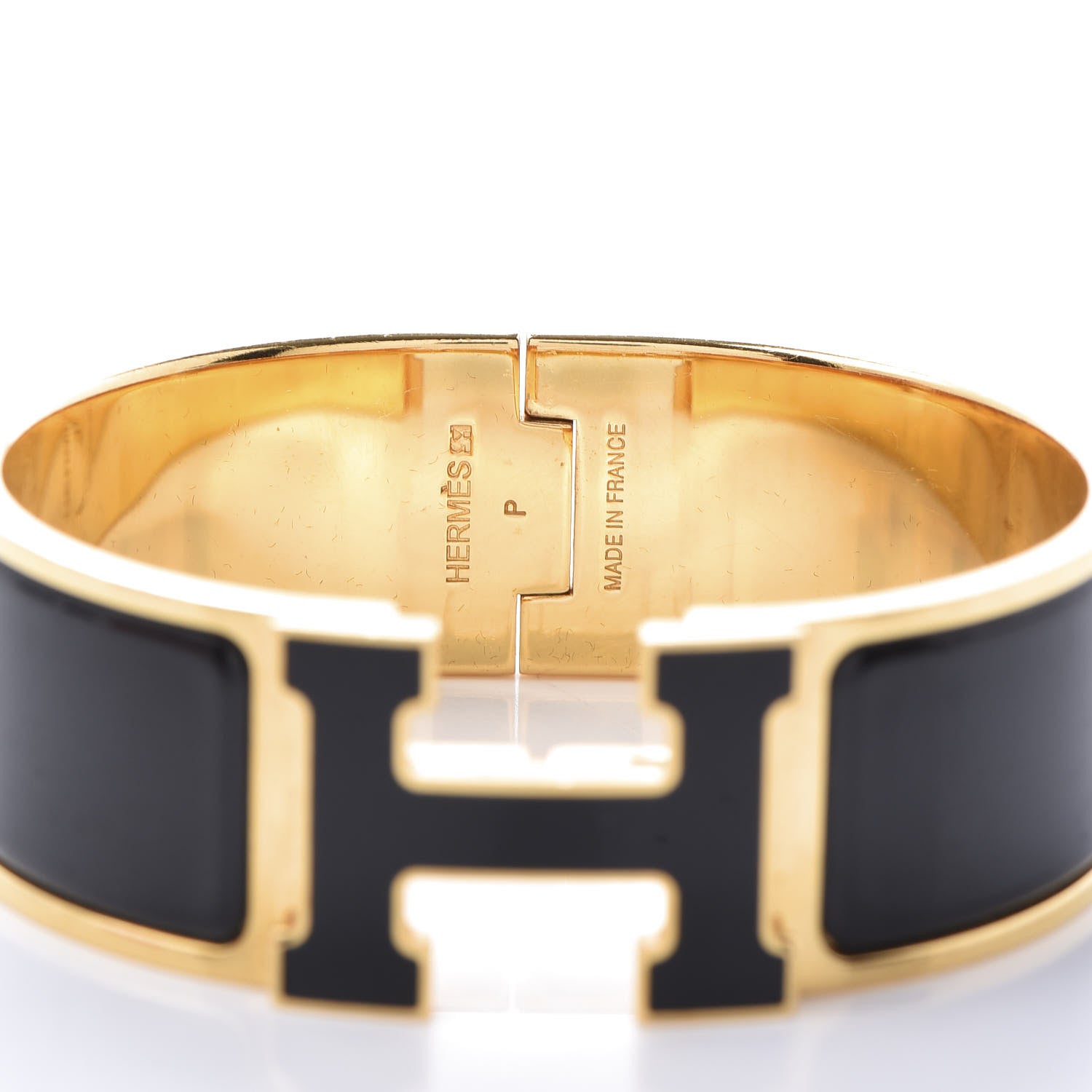 Hermes Enamel Wide Clic Clac H Bracelet PM Black 3 of 4
