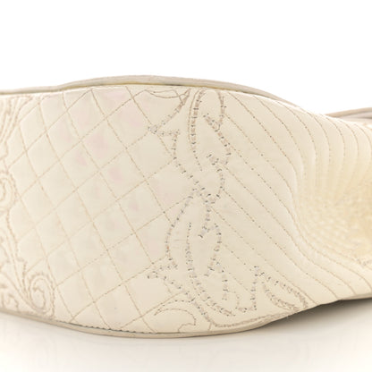 Versace Patent Quilted Medusa Chain Shoulder Bag White 10 of 17