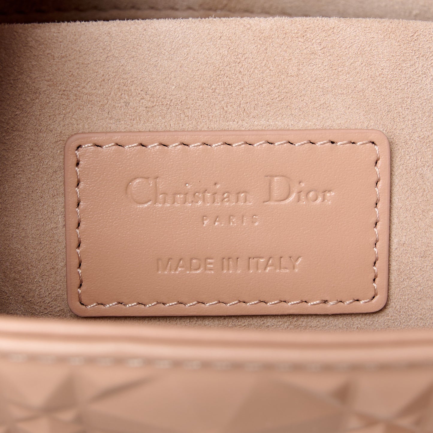 Calfskin Cannage Diamond Medium Lady D-Joy Rose Des Vents