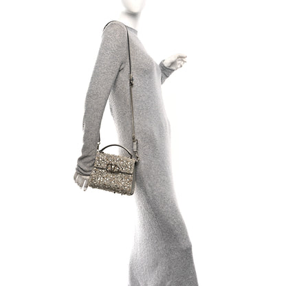 Valentino Garavani Sequin Crystal Embroidered Mini Vsling Top Handle Bag Silver Opal Grey 2 of 9