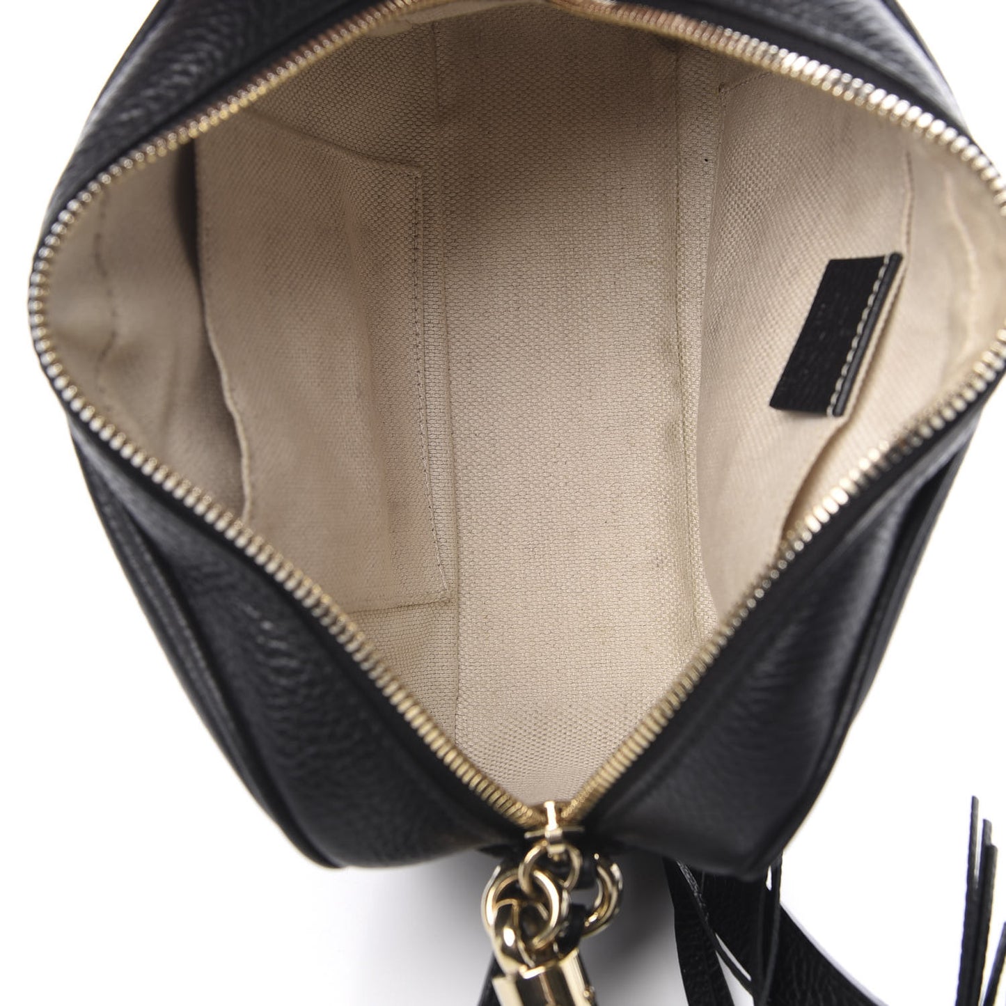Pebbled Calfskin Small Soho Disco Bag Black