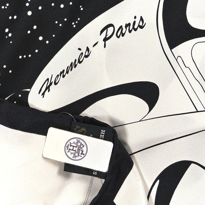 Hermes Silk Space Derby Muffler Black White 3 of 3