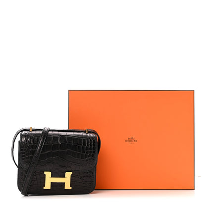 Hermes Matte Alligator Constance 18 Black 15 of 15