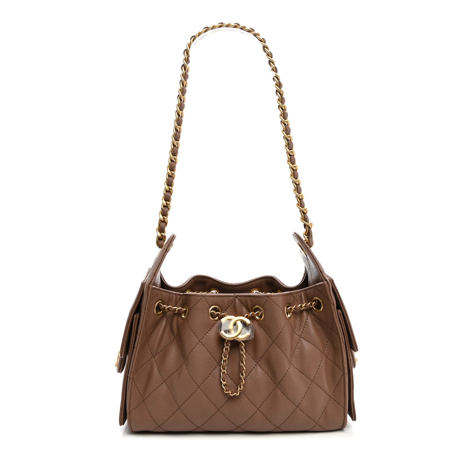 Chanel Caviar Quilted Mini Chanel 25 Handbag Brown 1 of 9