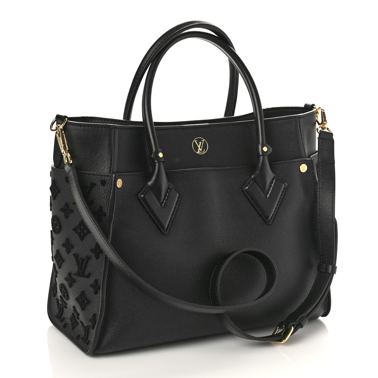 Calfskin Monogram Tufting On My Side Black