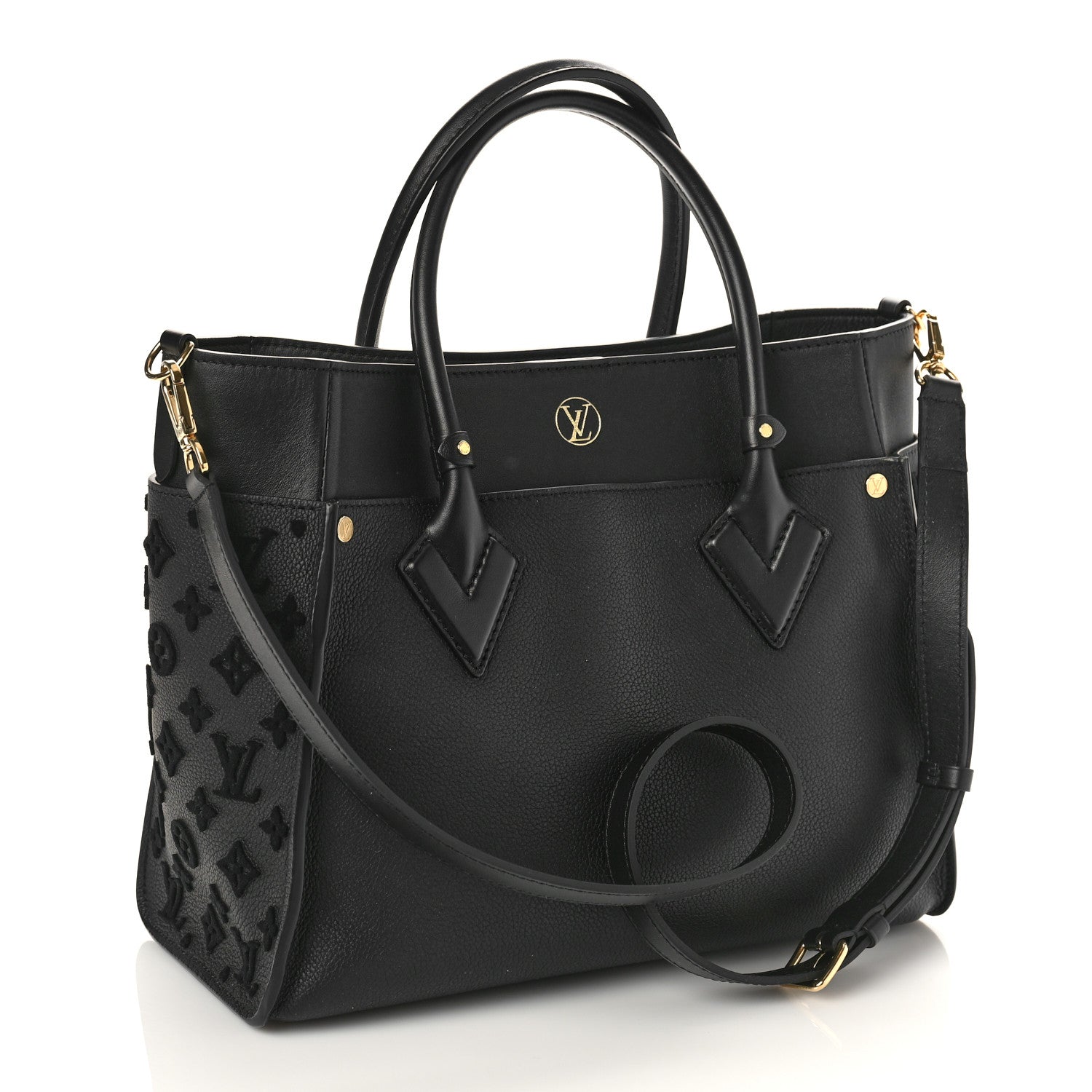 Louis Vuitton Calfskin Monogram Tufting On My Side Black 2 of 8