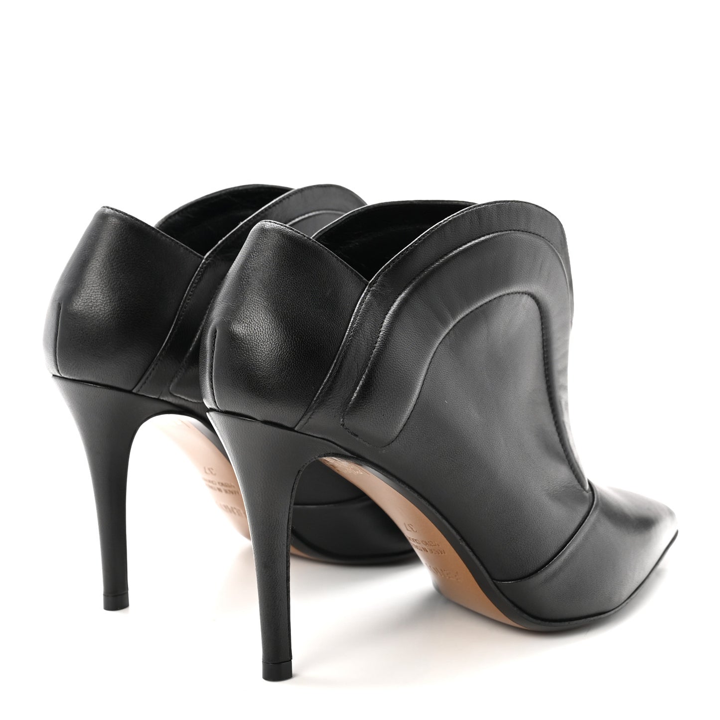 Vitello Nappa Cutout Western Ankle Boots 37 Black