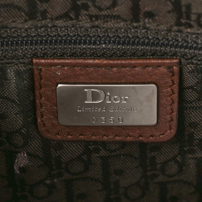 Christian Dior Suede Crystal Studded Saddle Bag Dark Brown 6 of 8