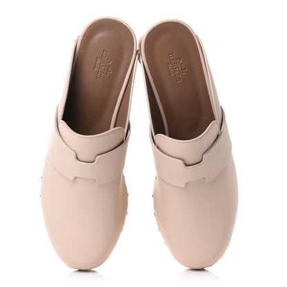 Hermes Calfskin Calya Mules 38 Hetre 5 of 9