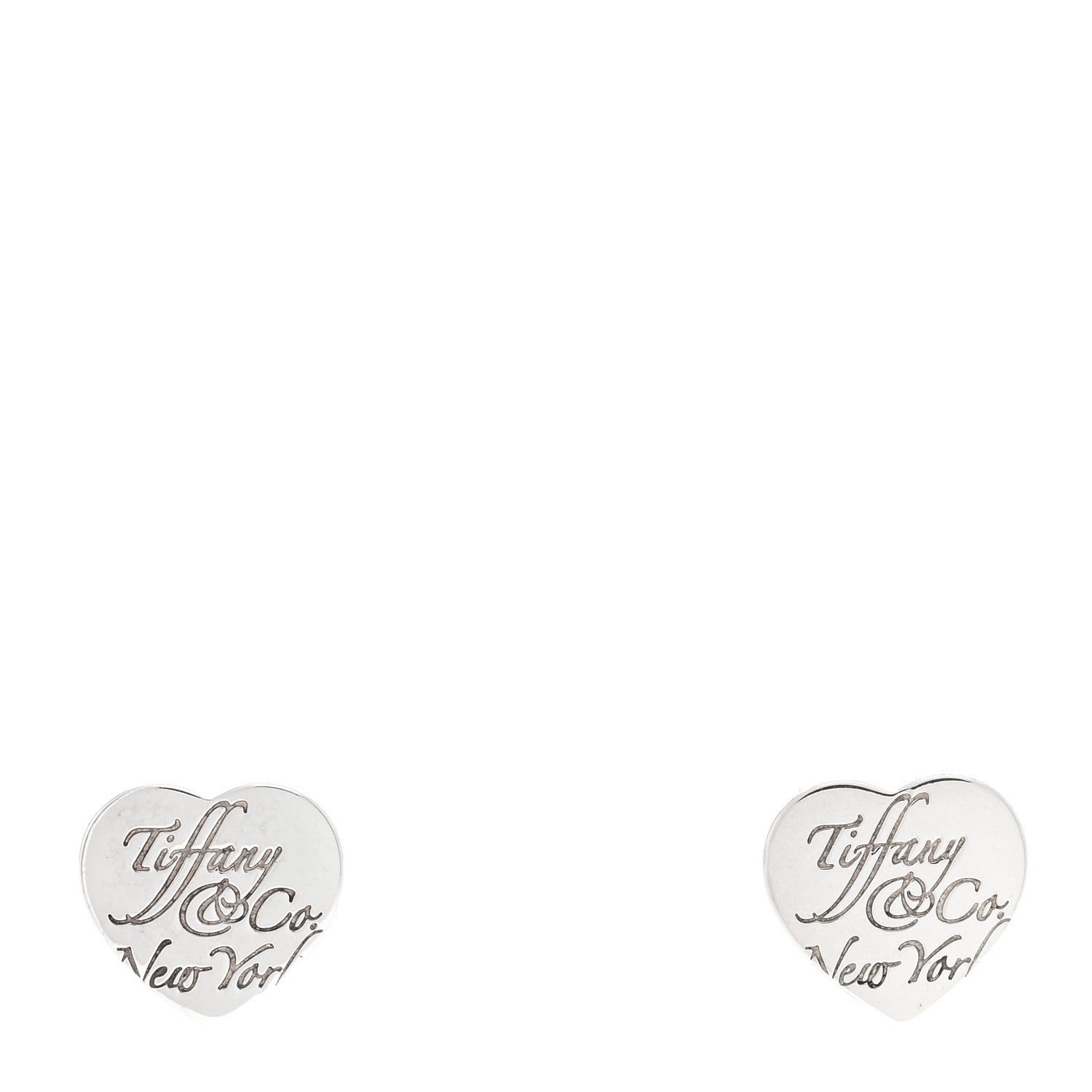 Tiffany Sterling Silver Notes Heart Tag Earrings 1 of 4