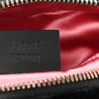 Gucci Velvet Matelasse Small GG Marmont Chain Shoulder Bag Black 7 of 10