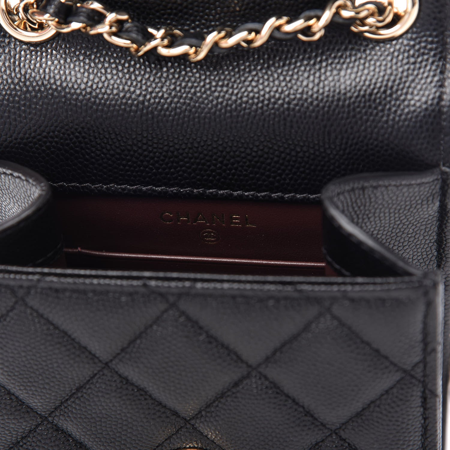 Chanel Caviar Quilted Classic Phone Holder Black 8 of 12