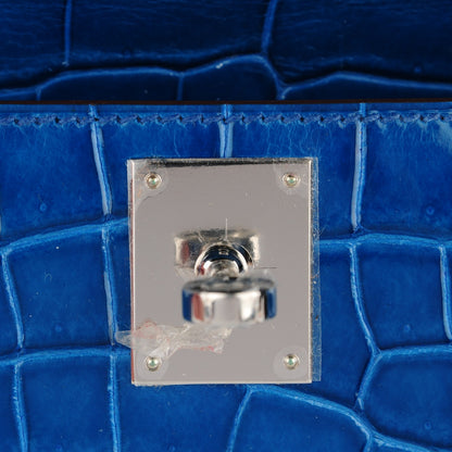 Hermes Shiny Niloticus Crocodile Kelly Cut Pochette Mykonos 17 of 19