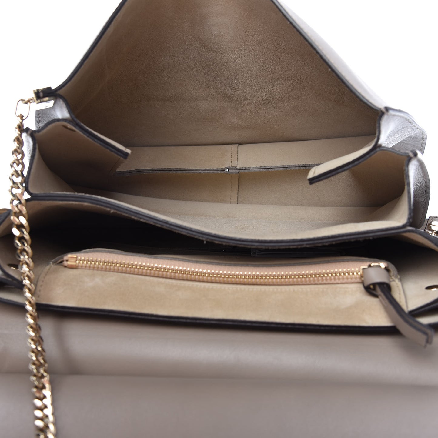 Calfskin Suede Medium Faye Shoulder Bag Motty Grey