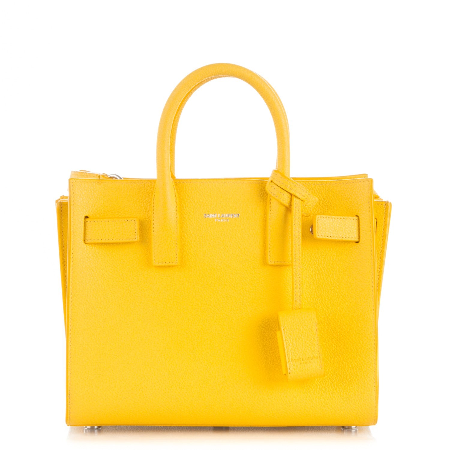 Saint Laurent Grained Calfskin Nano Sac De Jour Jaune 1 of 7