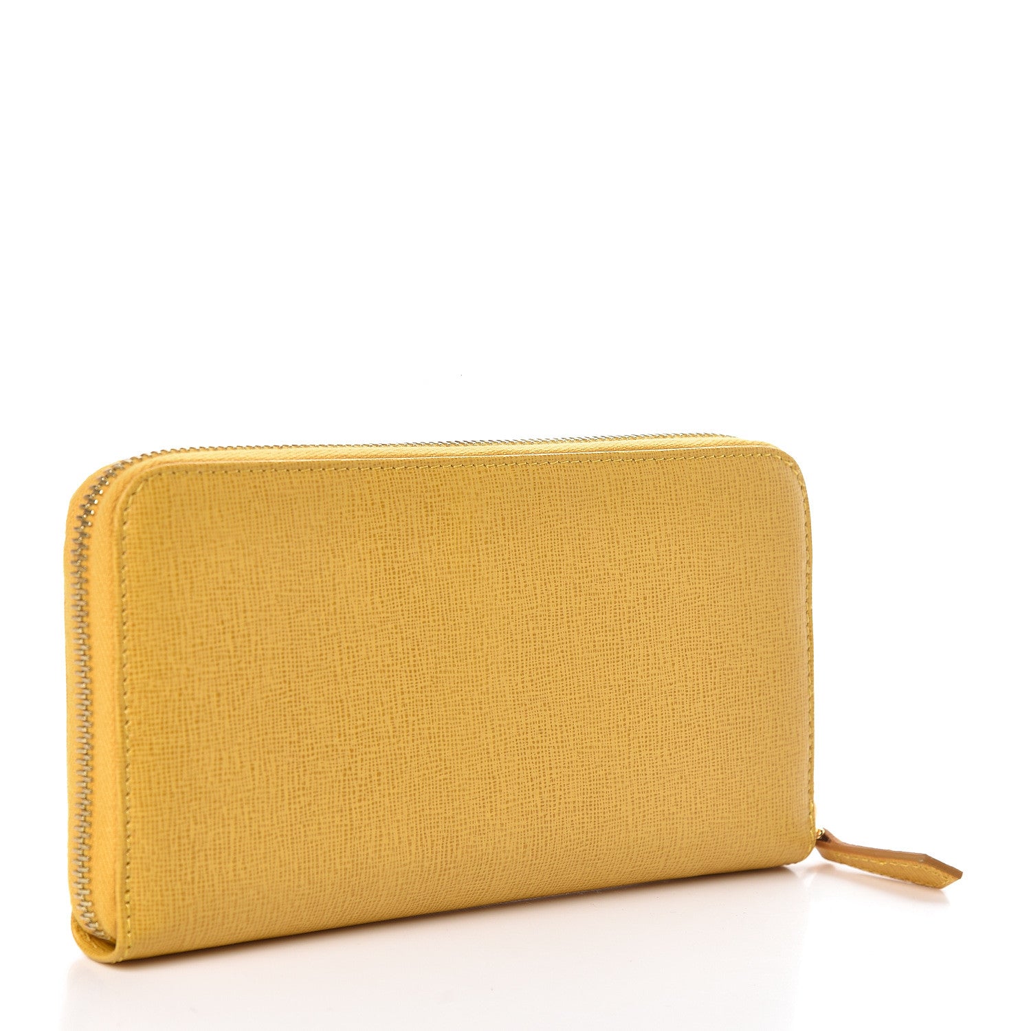 Fendi Vitello Elite Zip Around Wallet Yellow 3 of 9