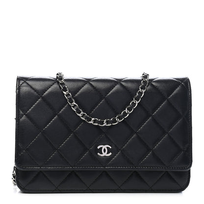Chanel Lambskin Quilted Wallet On Chain WOC Black 1 of 10