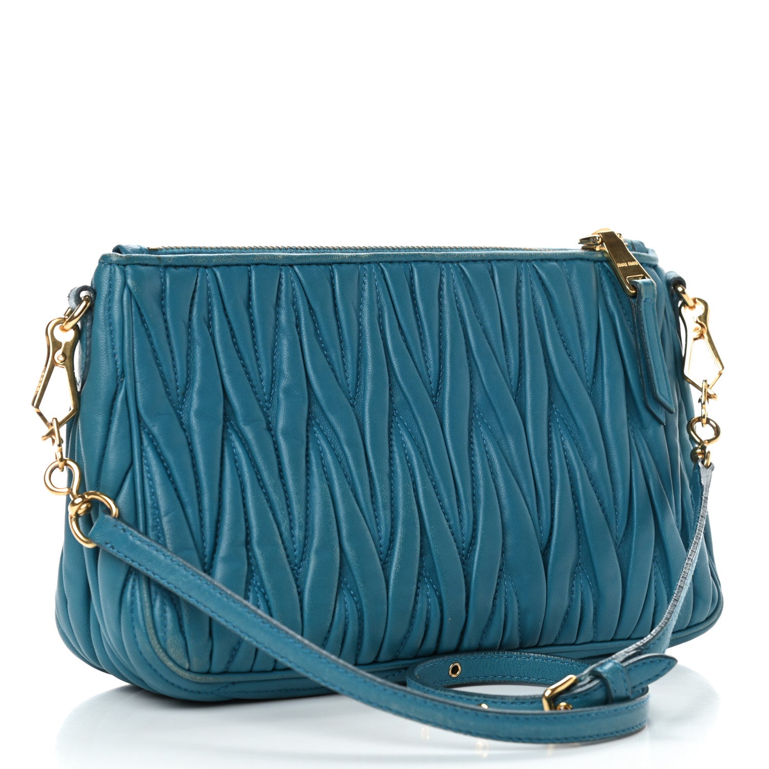 Miu Miu Nappa Matelasse Crossbody Laguna 3 of 13